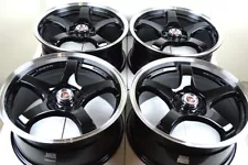 4 New DDR Fuzion 17x7.5 5x100/114.3 38mm Black/Polished Lip 17" Wheels Rims (For: Honda CR-Z)