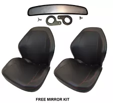 Yamaha Rhino 450 660 700 Black Sewn Vinyl Seats 5UG-F4710-00-00 2 Seats +Mirror