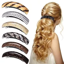 6 Pieces Large Hair Barrettes for Women Vintage Striped Acrylic Large French ...