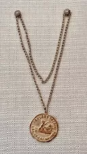 Vintage Ceasar's Palace Las Vegas Casino Reward Medallion Goldtone Long Necklace