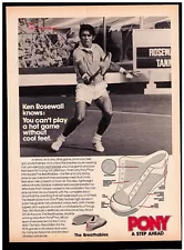 1976 Pony "Ken Rosewall" Tennis Shoe Vintage Print Advert.