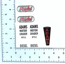 Water slide dashboard decal for Doepke Adams Road Grader SHIPPING W/TRACKING