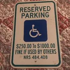 Reserved Parking Handicap Disable Permit Required Aluminum Metal Sign 12x18”