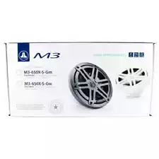 JL Audio M3-650X-S-Gw 6.5" 2-Way Marine Coaxial Speakers - White Sports Grilles