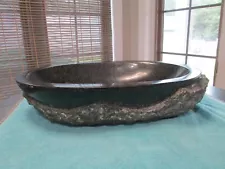 Anzzi Dragon Peak Black Granite Vessel Bathroom Sink-LS-AZ140