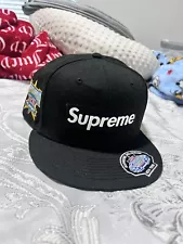 Supreme Championships Box Logo New Era Fitted Hat Black Size 7 5/8 FW23