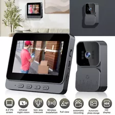 2.4G Wireless Smart 4.3" IPS Screen Intercom Video Doorbell Camera Monitor Home