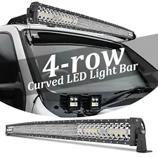 Roof 54" Curved LED Light Bar Combo Work Driving Fog Offroad Truck 4WD SUV 56"