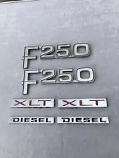 80-86 Ford Truck F250 XLT Diesel Fender Emblems Pair 1980-1986 F-250