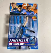 2005 ToyBiz Fantastic Four Mr Fantastic with snap-on bendy attachments