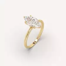 2 carat Marquise Cut Engagement Ring | Real Mined Diamond in 14k Yellow Gold