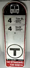 Authentic MBTA Bus Stop Sign - Vintage Collectible, No Standing Zone