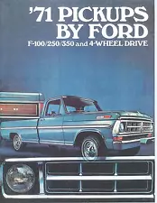 1971 FORD TRUCK SALES BROCHURE-F-100/F-250/F-350-4-WHEEL DRIVE-FULL COLOR