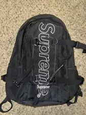 Supreme Logo Backpack Black Nylon NWT