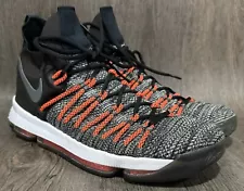 Nike KD 9 Elite Mens Basketball Shoes 878637-010 Dark Grey Hyper Orange Size 12