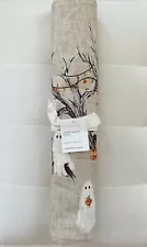 Pottery Barn SCARY SQUAD COTTON Table Runner 18” x 108” Halloween NWT