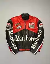 Marlboro Classic Genuine Leather Jacket Premium & Durable Rare Racing Motorcycle