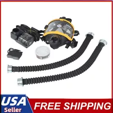 Electric Supplied Air Fed Flow System Device Full Face Gas Mask Flow Respirator