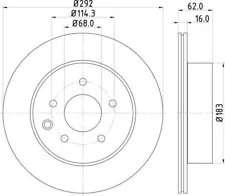 Mintex Brake Discs Pair V 292:5 Rear 292mm For Infiniti MDC1786C