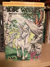 NOVA Lost Worlds Fantasy Combat Game Book--Unicorn, Good (NEED 2 BOOKS to play)