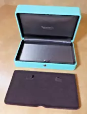 TIFFANY & CO Leather Presentation Blue Display Case Box for Jewelry, 6" x 3.75"