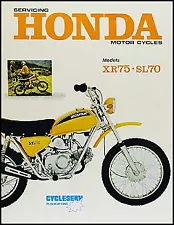 Honda XR75 Shop Manual 1973-1974-1975-1976 XR 75 Motorcycle Repair Service Book