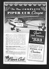 PIPER AIRCRAFT CORP 1940 THE NEW COMPLETE CUB COUPE $333 A MONTH AD