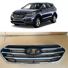 Front Upper Grille Replacement For 2017 2018 Hyundai Santa Fe Sport W/O Camera (For: 2017 Hyundai Santa Fe)