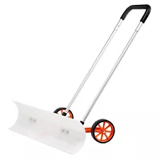 Snow Shovel with Wheels 37" Snow Shovel for Driveway ABS Snow Pusher