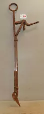 Antique hay bale spear harpoon carrier trolley part collectible farm tool E6