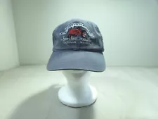 VINTAGE Polo Ralph Lauren Hat Cap Leather Strap Tractor Gray Blue One Size Mens