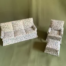 Artesian Handmade Living Room Set, Sofa/chair/ Ottoman For Dollhouse