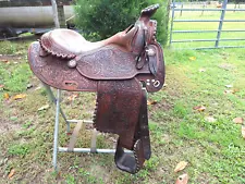 VICTOR QUALITY WESTERN SADDLE STERLING SILVER FILIGREE HARDWARE 17 " SEAT