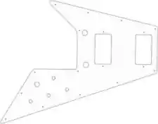 WD Custom Pickguard For Gibson 1989-Present Flying V '67 Reissue #04 White/Bl...