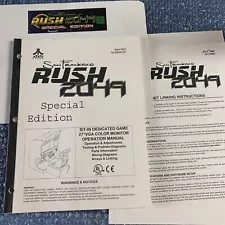 San Francisco rush 2049 special edition,￼original arcade game machine manual