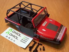 For Axial SCX10 III Jeep CJ-7 AXI03008 Red Body with Lights Roll Cage & Interior