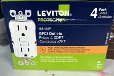 LEVITON GFNT1-4W 4-PACK 15A GFI GFCI OUTLET WHITE BRAND NEW