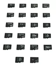 22 USED MICRO SD CARDS, ASSORTED BRANDS, 1GB