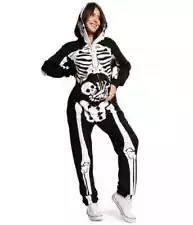 TIPSY ELVES MATERNITY ONE PIECE PREGNANT SKELETON JUMPSUIT HALLOWEEN COSTUME XS