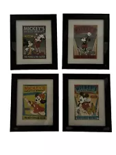 Mickey Mouse Four Framed Wall Picture Set.