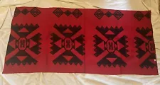 Pendleton Native American Wool Fabric Red Black 25" by 54"