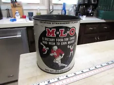 1960s Vintage MLO Weight Gain Supplement Tin Can Body Building Muscle Mus-L-on