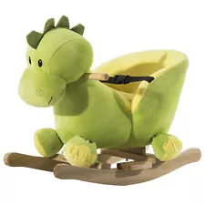 HOMCOM Kids Rocking Horse, Plush Ride-On Dinosaur Seat w/ Seat Safety Belt