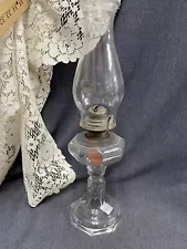 Large Antique Vintage EAPG Magnesium Oil Lamp, Footed 18” Tall, 4 7/8” Dia. A3