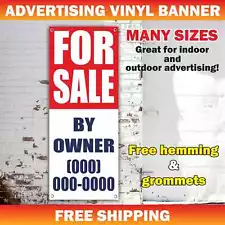 FOR SALE BY OWNER Advertising Banner Vinyl Mesh Sign rental space custom phone