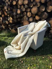 SALT! Wool blanket 100% wool 155 x 200 cm lamb wool plaid virgin wool living blanket merino