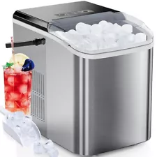 24 HR FLASH SALE!! Stainless Steel Portable Ice Maker - 9 Bullet Cubes in 6 Mins