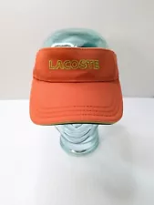 Lacoste Sun Visor Orange Gator Embroidered Cotton Hook & Loop Adjustable Hat