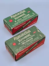 2 Empty Vintage Remington Kleanbore Ammo Boxes .38 Automatic & 9mm Luger