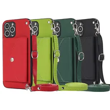 For Samsung Hot Sale Item Crossbody Card Holder Flip Wallet + Strap Case Cover